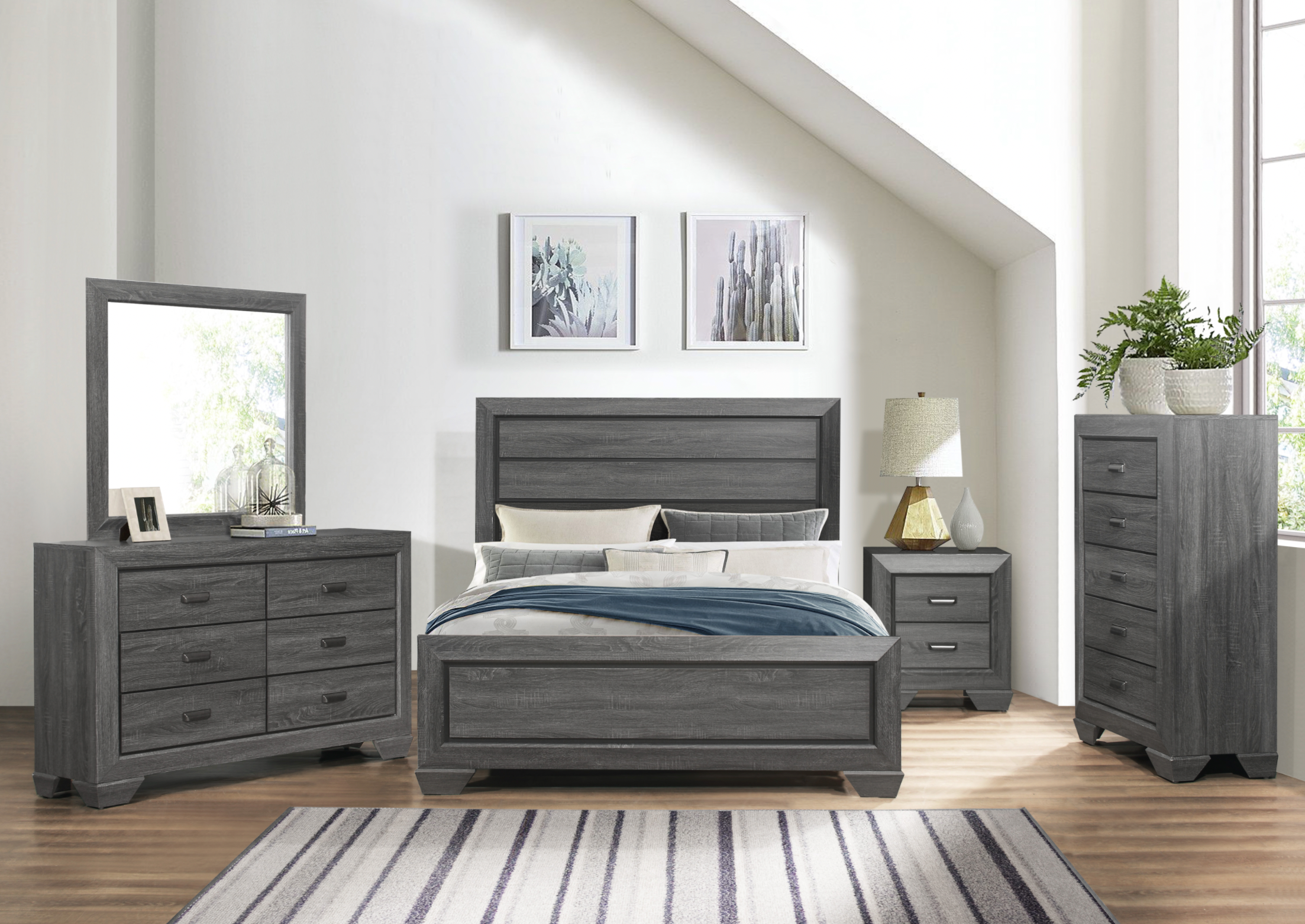 Beechnut Gray Full Panel Bed - SET | 1904FGY-1 | 1904FGY-3 - Bien Home Furniture &amp; Electronics