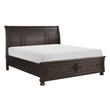 Begonia Grayish Brown King Sleigh Storage Platform Bed - SET | 1718KGY-1 | 1718KGY-2 | 1718GY-3 - Bien Home Furniture & Electronics
