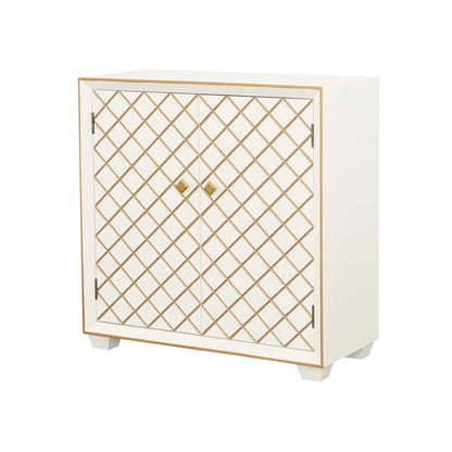 Belinda White/Gold 2-Door Accent Cabinet - 953286 - Bien Home Furniture &amp; Electronics