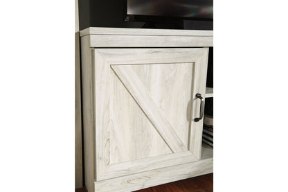 Bellaby Whitewash 63&quot; TV Stand with Electric Fireplace - SET | W100-101 | W331-68 - Bien Home Furniture &amp; Electronics