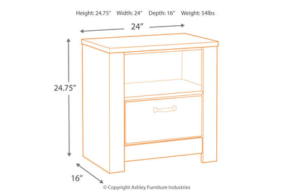 Bellaby Whitewash Nightstand - B331-91 - Bien Home Furniture &amp; Electronics