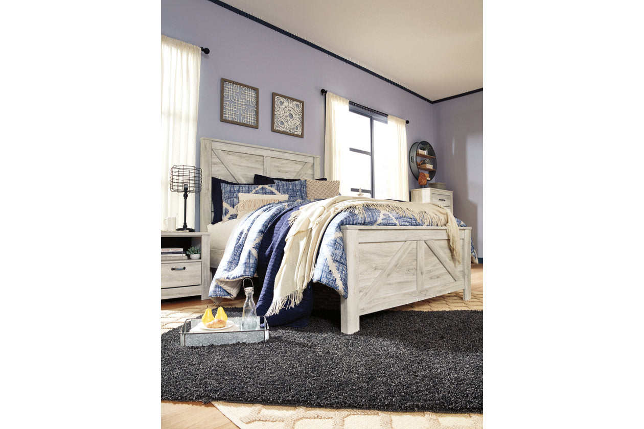 Bellaby Whitewash Queen Crossbuck Panel Bed - SET | B331-154 | B331-157 | B331-196 - Bien Home Furniture &amp; Electronics