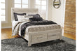 Bellaby Whitewash Queen Platform Bed with 2 Storage Drawers - SET | B100-13 | B331-54S | B331-57 | B331-95 - Bien Home Furniture & Electronics