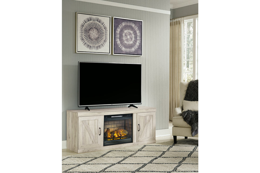 Bellaby Whitewash TV Stand with Electric Fireplace - SET | EW0331-268 | W100-101 - Bien Home Furniture & Electronics