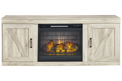Bellaby Whitewash TV Stand with Electric Fireplace - SET | EW0331-268 | W100-101 - Bien Home Furniture &amp; Electronics