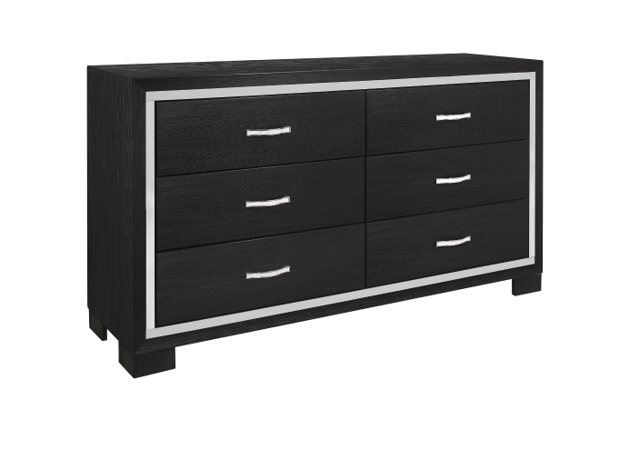 Bellante Melamine Black Dresser - SH2216BK-5 - Bien Home Furniture &amp; Electronics