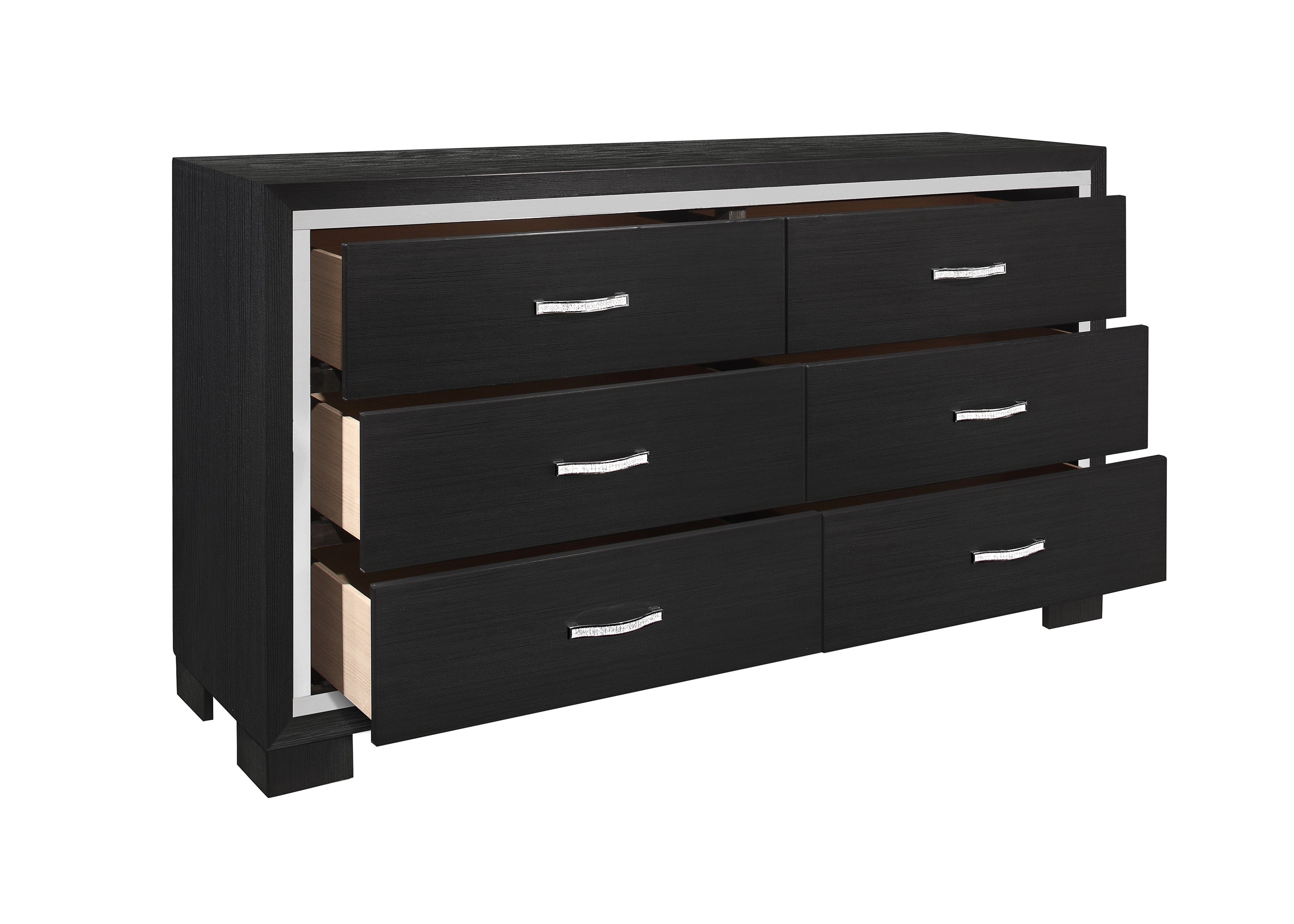 Bellante Melamine Black Dresser - SH2216BK-5 - Bien Home Furniture &amp; Electronics