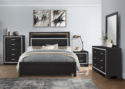 Bellante Melamine Black Nightstand - SH2216BK-4 - Bien Home Furniture &amp; Electronics