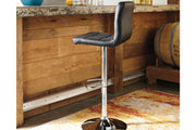 Bellatier Black/Chrome Finish Adjustable Height Barstool, Set of 2 - D120-130 - Bien Home Furniture & Electronics