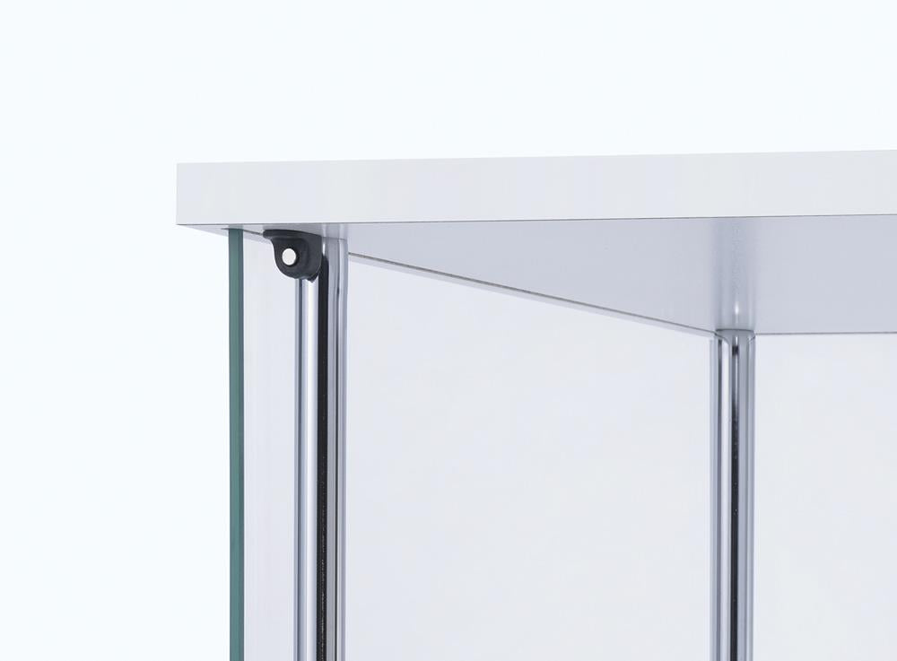 Bellatrix White/Clear Rectangular 4-Shelf Curio Cabinet - 951072 - Bien Home Furniture &amp; Electronics