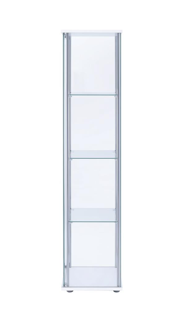 Bellatrix White/Clear Rectangular 4-Shelf Curio Cabinet - 951072 - Bien Home Furniture &amp; Electronics