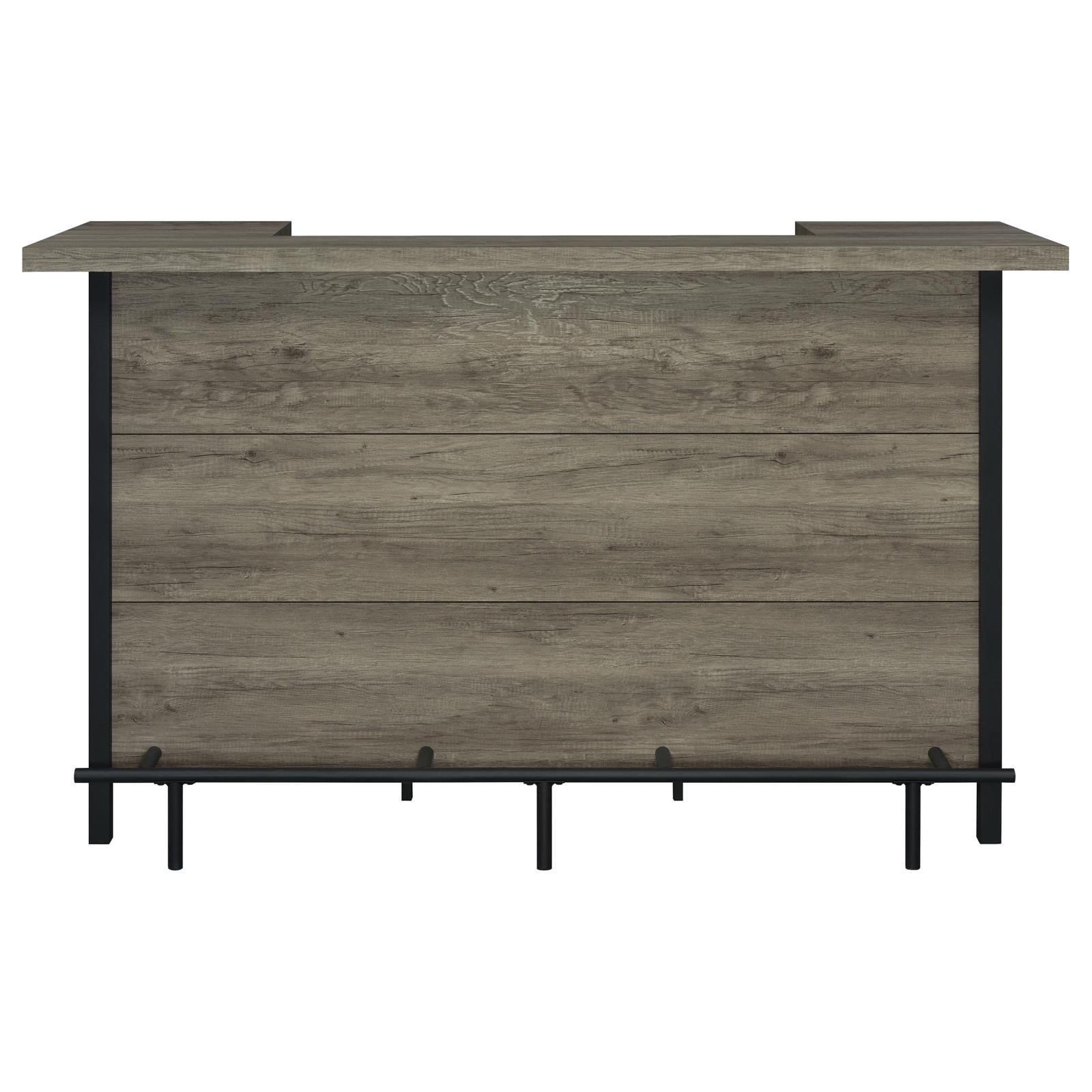 Bellemore Gray Driftwood/Black Bar Unit with Footrest - 182105 - Bien Home Furniture &amp; Electronics