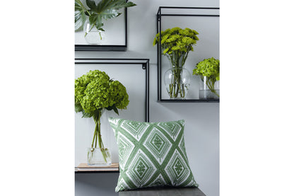 Bellvale Green/White Pillow - A1001028P - Bien Home Furniture &amp; Electronics