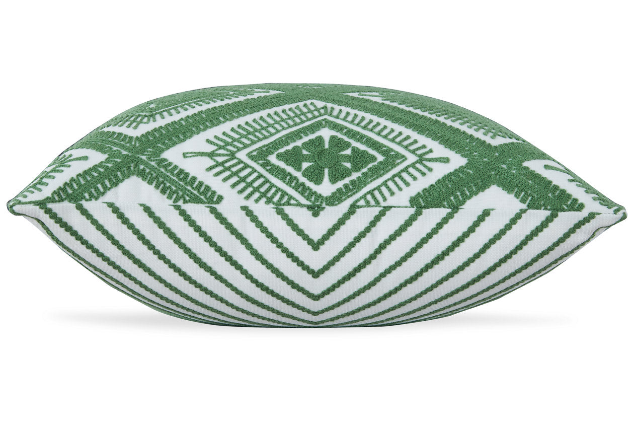 Bellvale Green/White Pillow - A1001028P - Bien Home Furniture &amp; Electronics