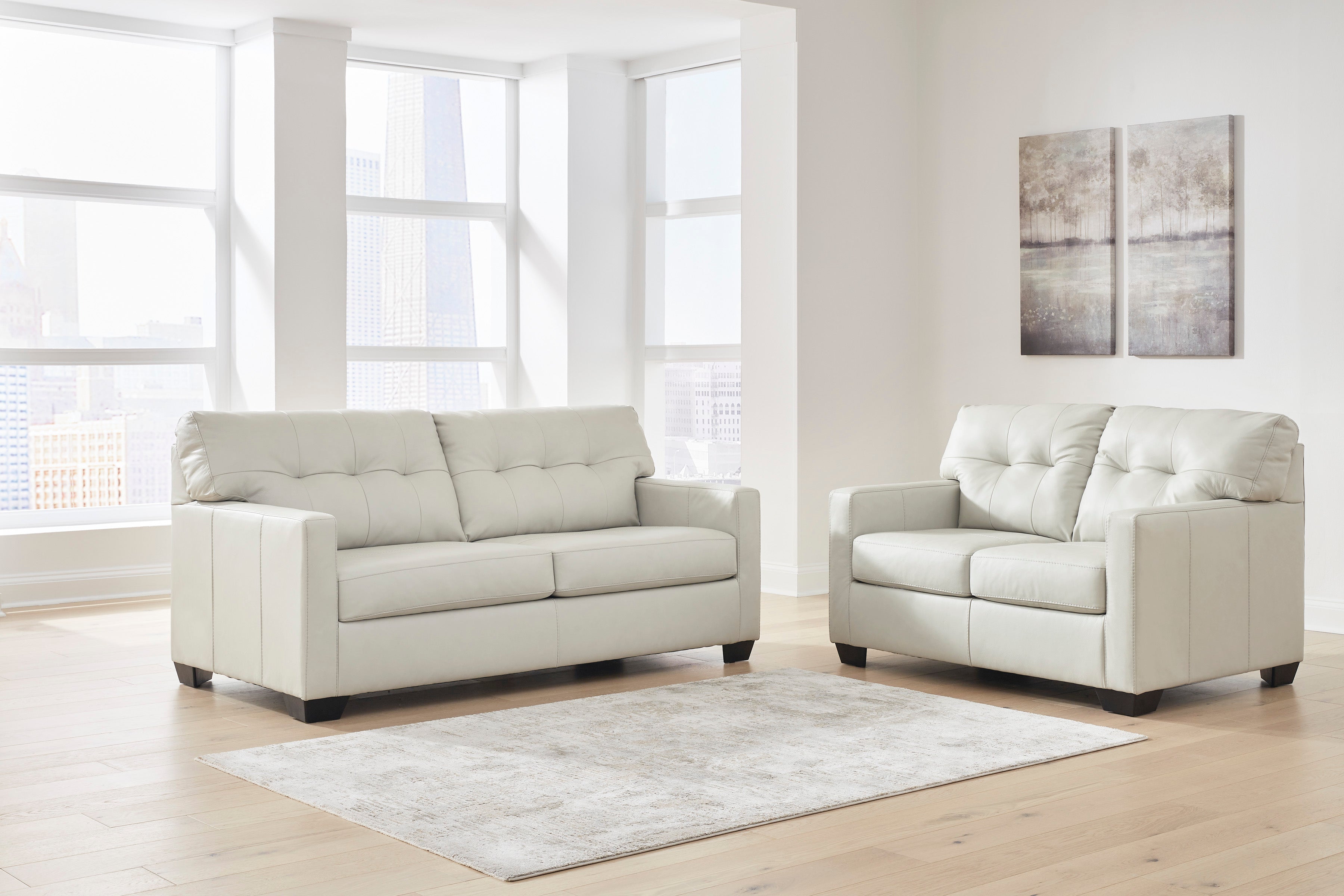 Belziani Coconut Leather Living Room Set - SET | 5470538 | 5470535 - Bien Home Furniture &amp; Electronics