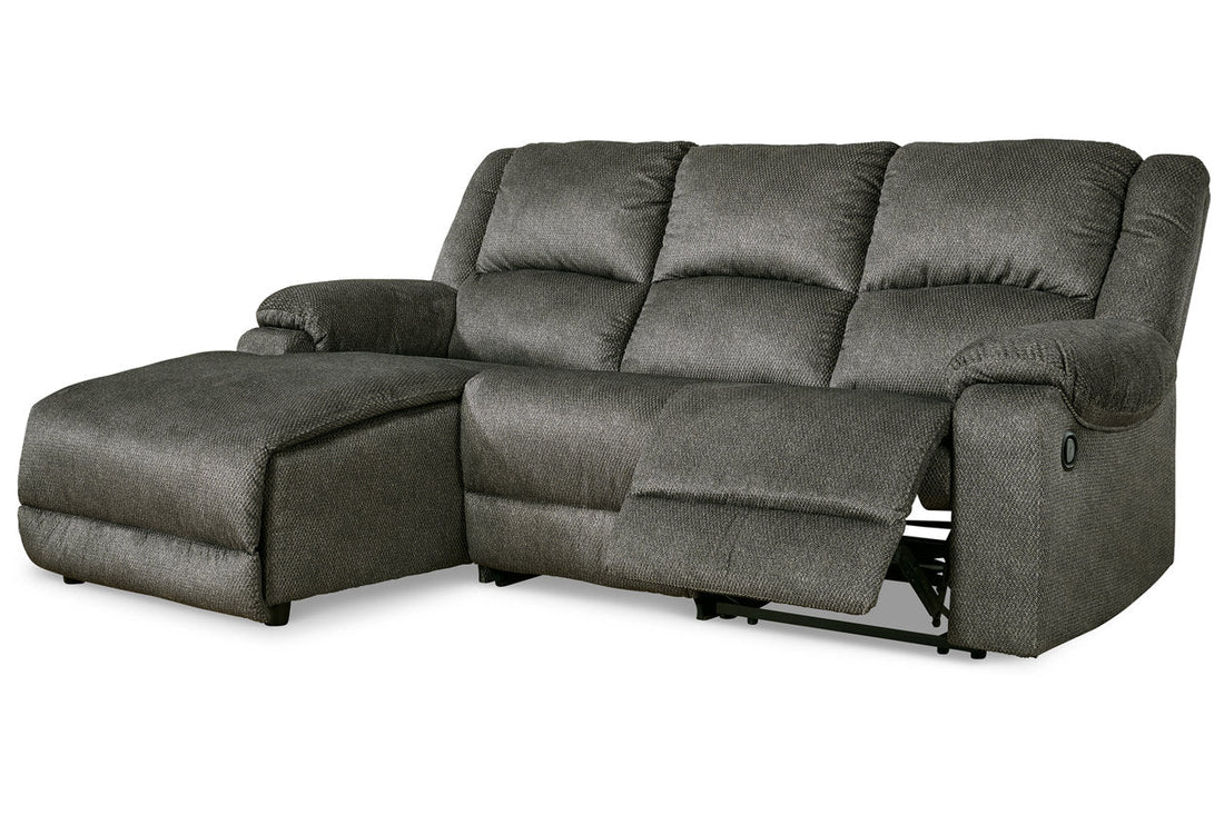 Benlocke Flannel 3-Piece Reclining Sectional with Chaise - SET | 3040216 | 3040241 | 3040246 - Bien Home Furniture &amp; Electronics