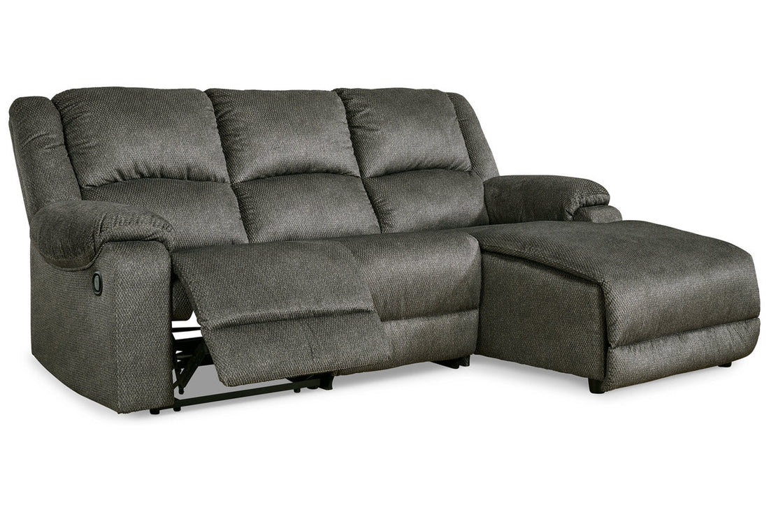 Benlocke Flannel 3-Piece Reclining Sectional with Chaise - SET | 3040217 | 3040240 | 3040246 - Bien Home Furniture &amp; Electronics