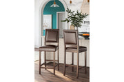 Benmara Brown/Dark Brown Bar Height Barstool, Set of 2 - D466-230 - Bien Home Furniture & Electronics