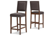 Benmara Grayish Brown/Brown Bar Height Barstool, Set of 2 - D466-130 - Bien Home Furniture & Electronics