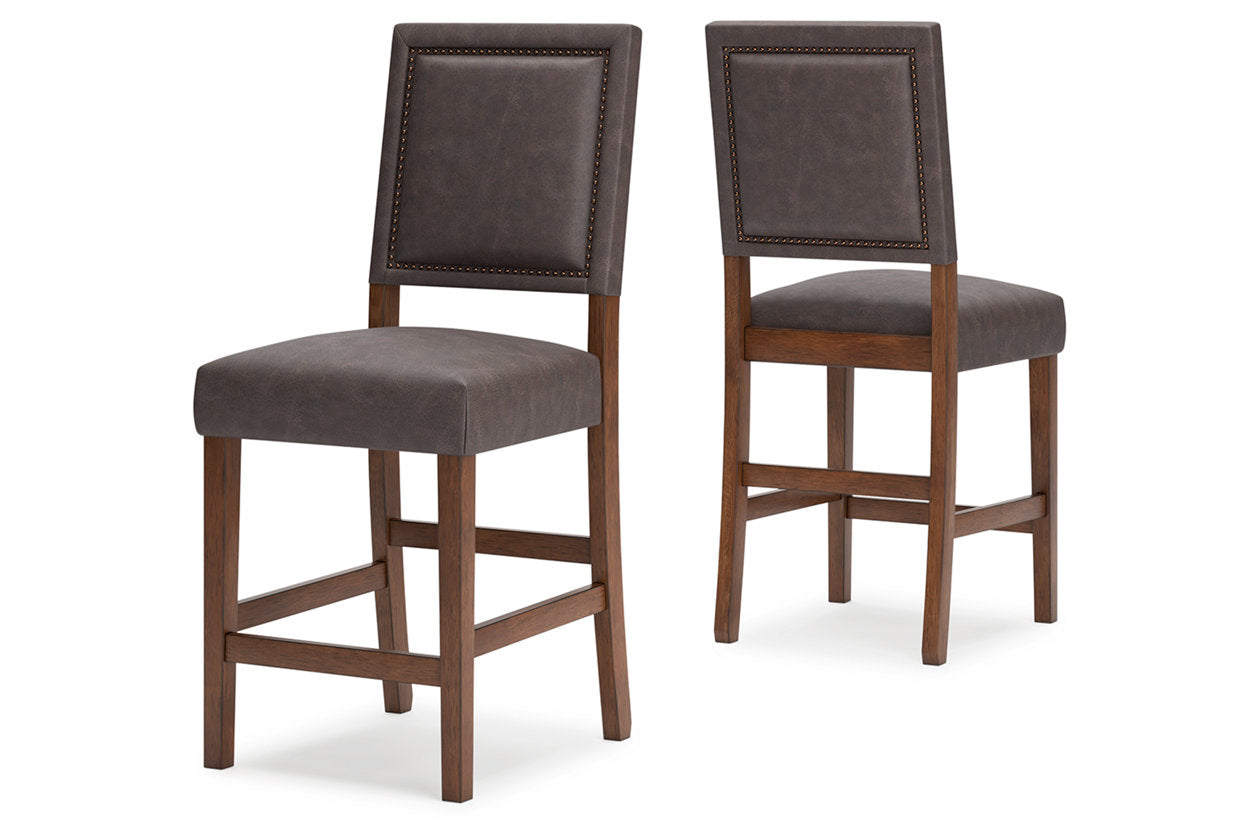 Benmara Grayish Brown/Brown Counter Height Barstool, Set of 2 - D466-124 - Bien Home Furniture &amp; Electronics