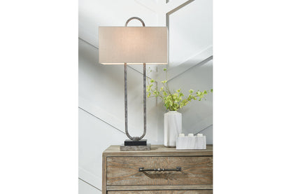 Bennish Antique Silver Finish Table Lamp - L208284 - Bien Home Furniture &amp; Electronics
