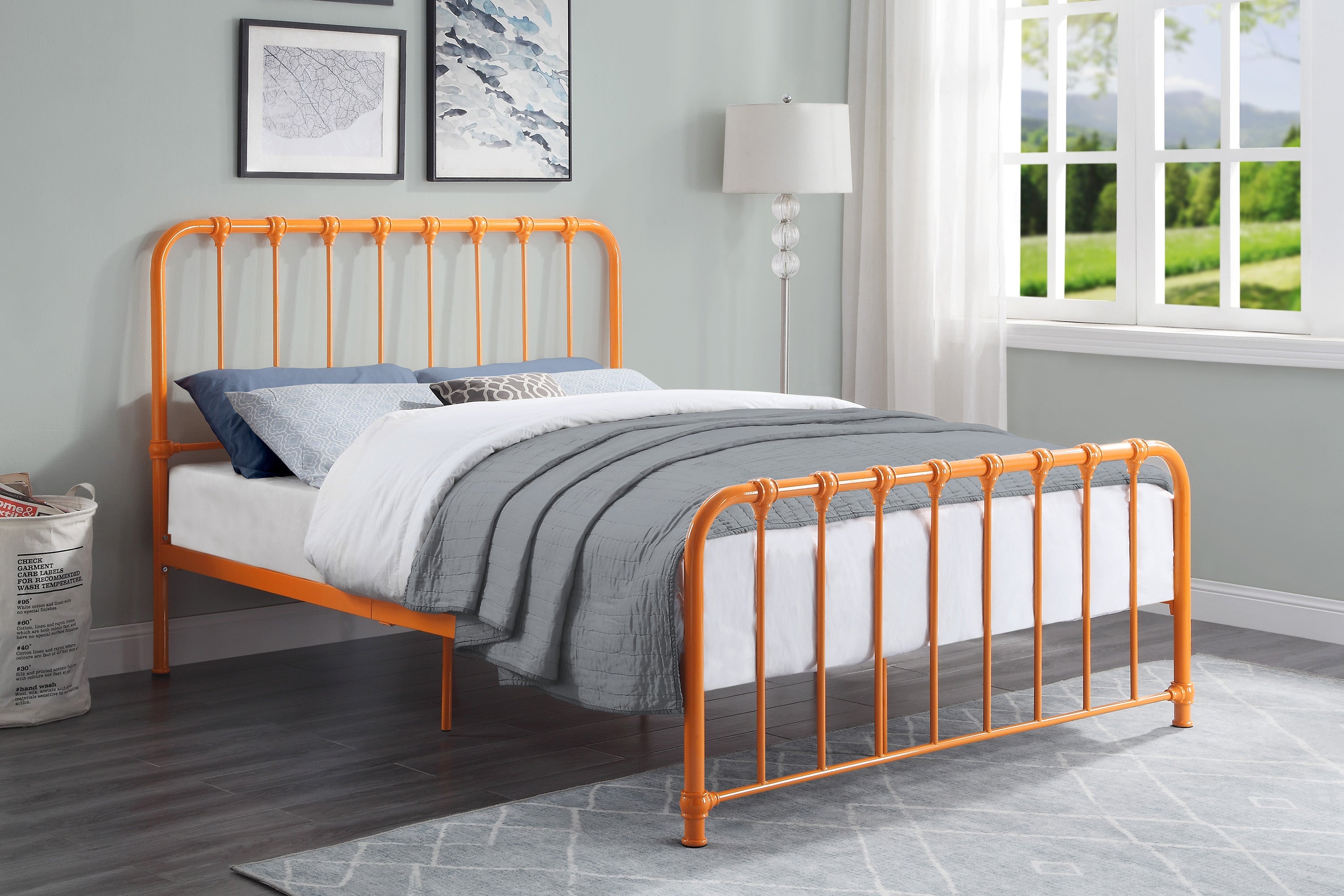 Bethany Orange Queen Metal Platform Bed - 1571RN-1 - Bien Home Furniture &amp; Electronics