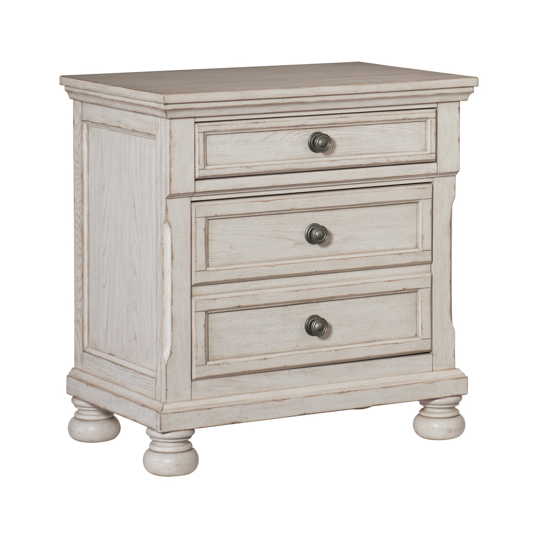 Bethel Wire Brushed White Nightstand - 2259W-4 - Bien Home Furniture &amp; Electronics