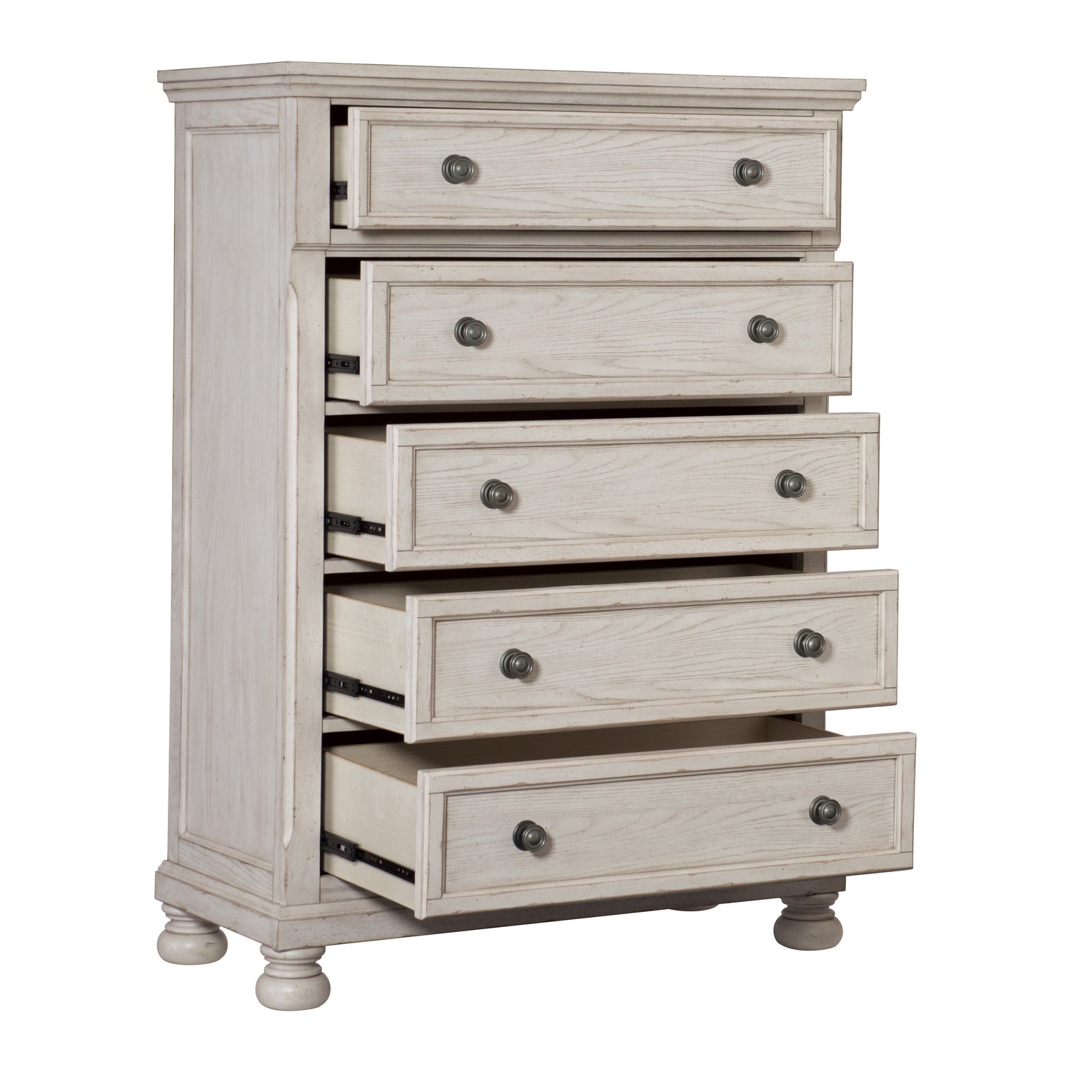 Bethel Wire Brushed White Sleigh Storage Platform Bedroom Set - SET | 2259W-1 | 2259W-2 | 2259W-3 | 2259W-5 | 2259W-6 | 2259W-4 - Bien Home Furniture &amp; Electronics