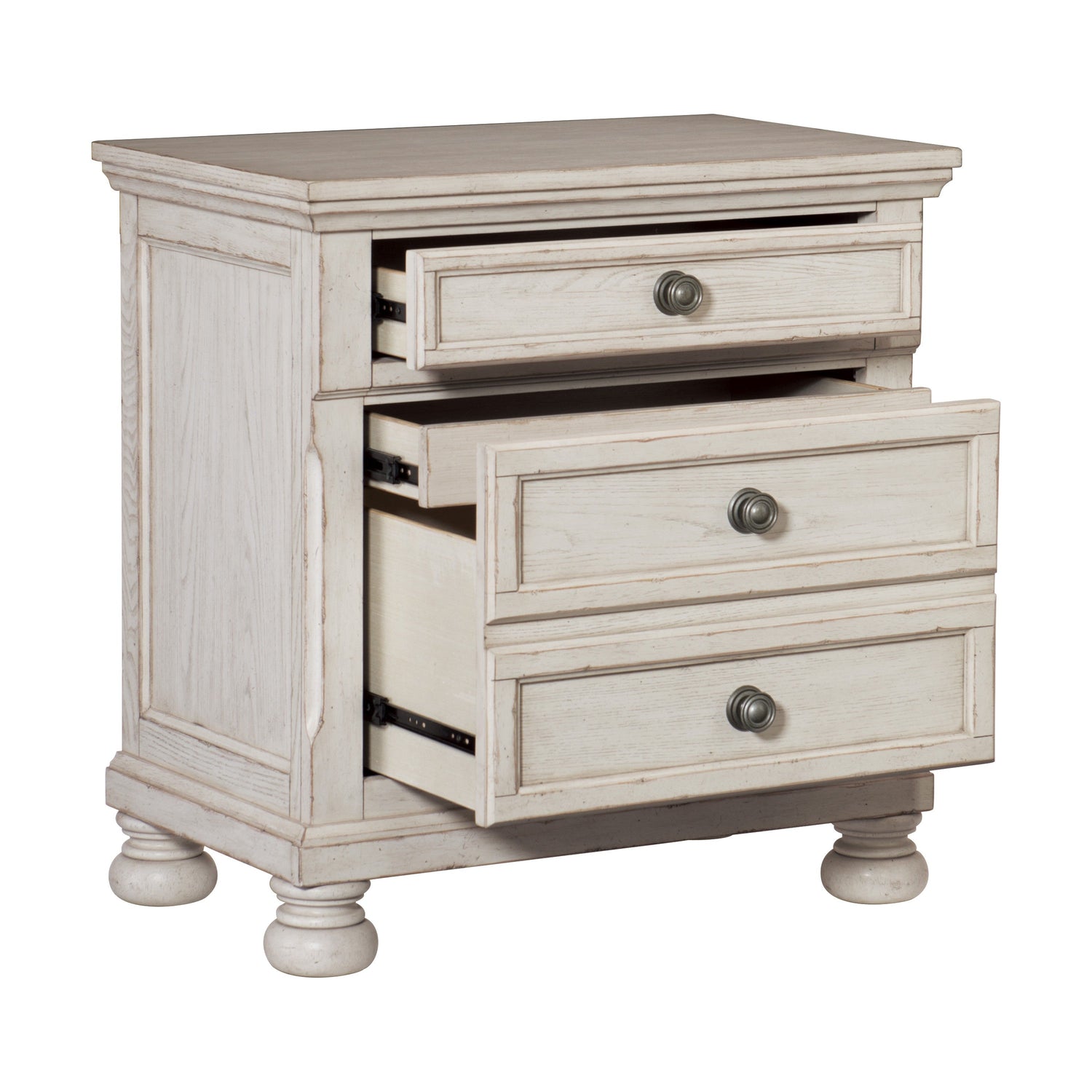 Bethel Wire Brushed White Sleigh Storage Platform Bedroom Set - SET | 2259W-1 | 2259W-2 | 2259W-3 | 2259W-5 | 2259W-6 | 2259W-4 - Bien Home Furniture &amp; Electronics