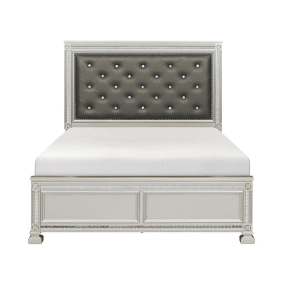 Bevelle Silver Upholstered King Bed - SET | 1958K-1 | 1958K-2 | 1958-3 - Bien Home Furniture &amp; Electronics