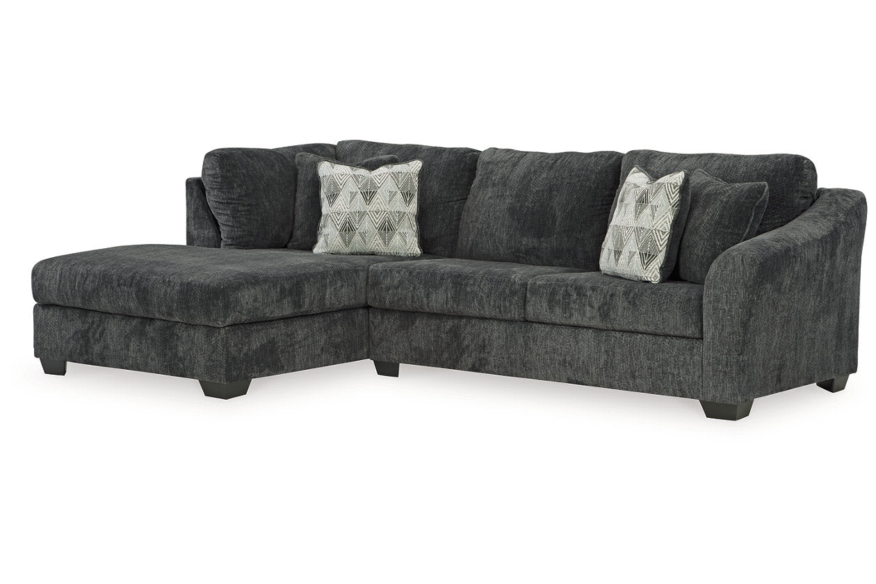 Biddeford Ebony 2-Piece Sleeper Sectional with Chaise - 35504S3 - Bien Home Furniture &amp; Electronics