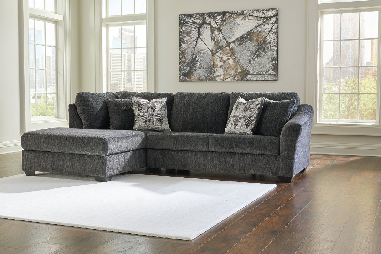 Biddeford Ebony 2-Piece Sleeper Sectional with Chaise - 35504S3 - Bien Home Furniture &amp; Electronics