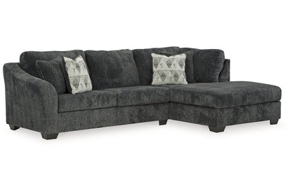 Biddeford Ebony 2-Piece Sleeper Sectional with Chaise - 35504S4 - Bien Home Furniture &amp; Electronics