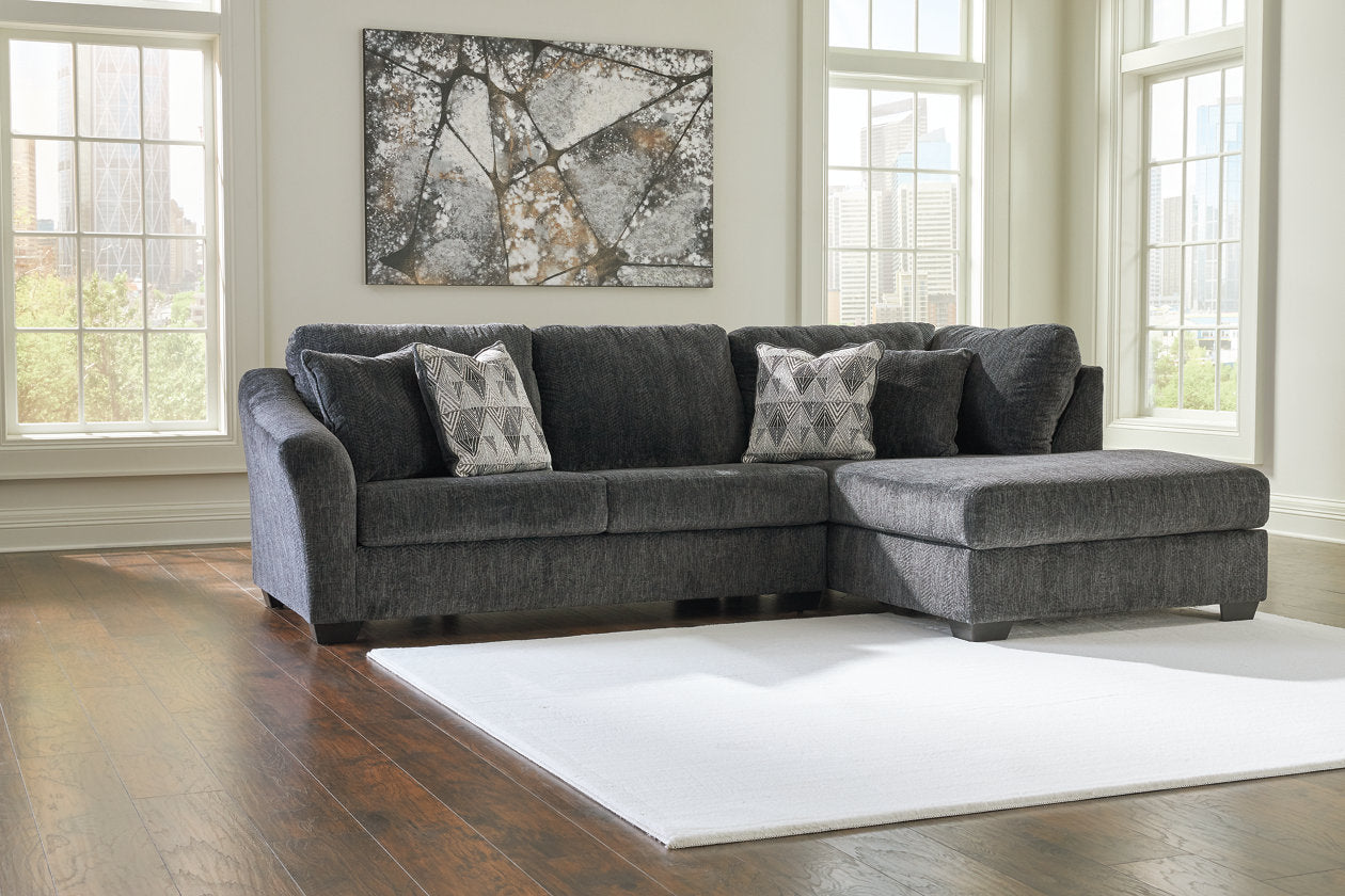 Biddeford Ebony 2-Piece Sleeper Sectional with Chaise - 35504S4 - Bien Home Furniture &amp; Electronics