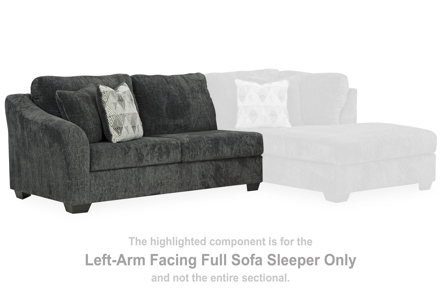 Biddeford Ebony Left-Arm Facing Full Sofa Sleeper - 3550410 - Bien Home Furniture &amp; Electronics