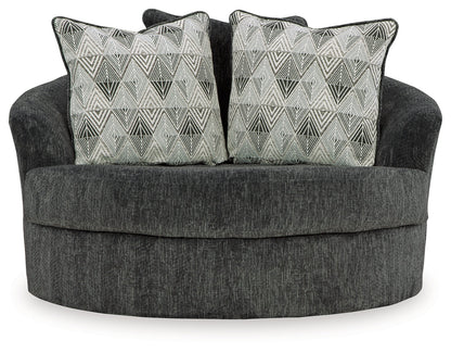 Biddeford Ebony Oversized Swivel Accent Chair - 3550421 - Bien Home Furniture &amp; Electronics
