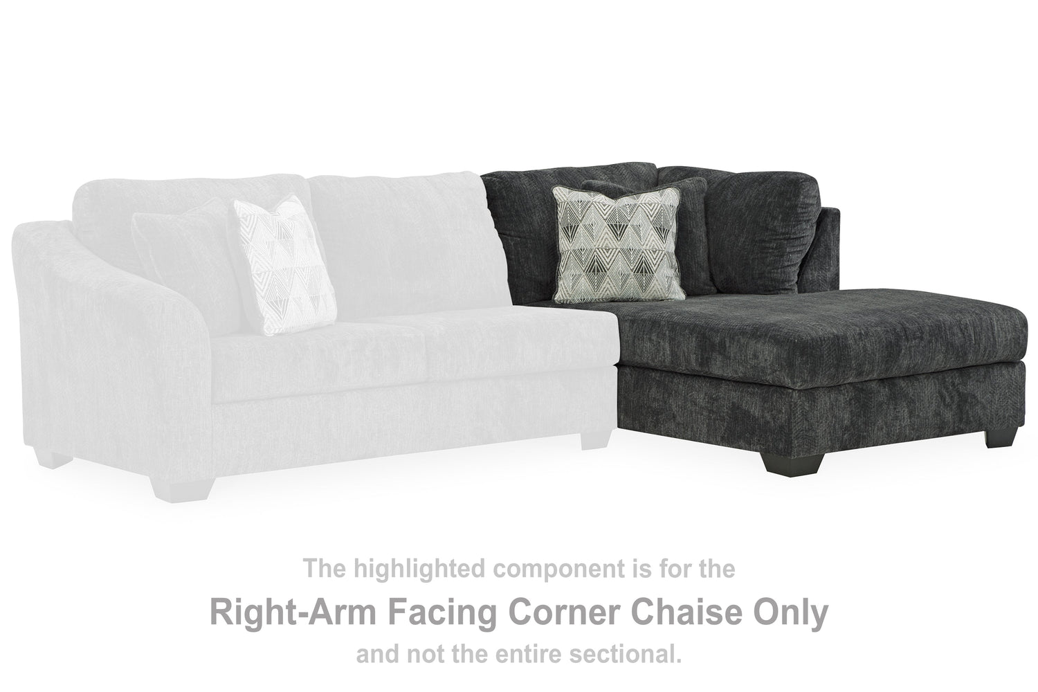 Biddeford Ebony Right-Arm Facing Corner Chaise - 3550417 - Bien Home Furniture &amp; Electronics
