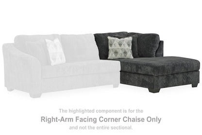 Biddeford Ebony Right-Arm Facing Corner Chaise - 3550417 - Bien Home Furniture &amp; Electronics