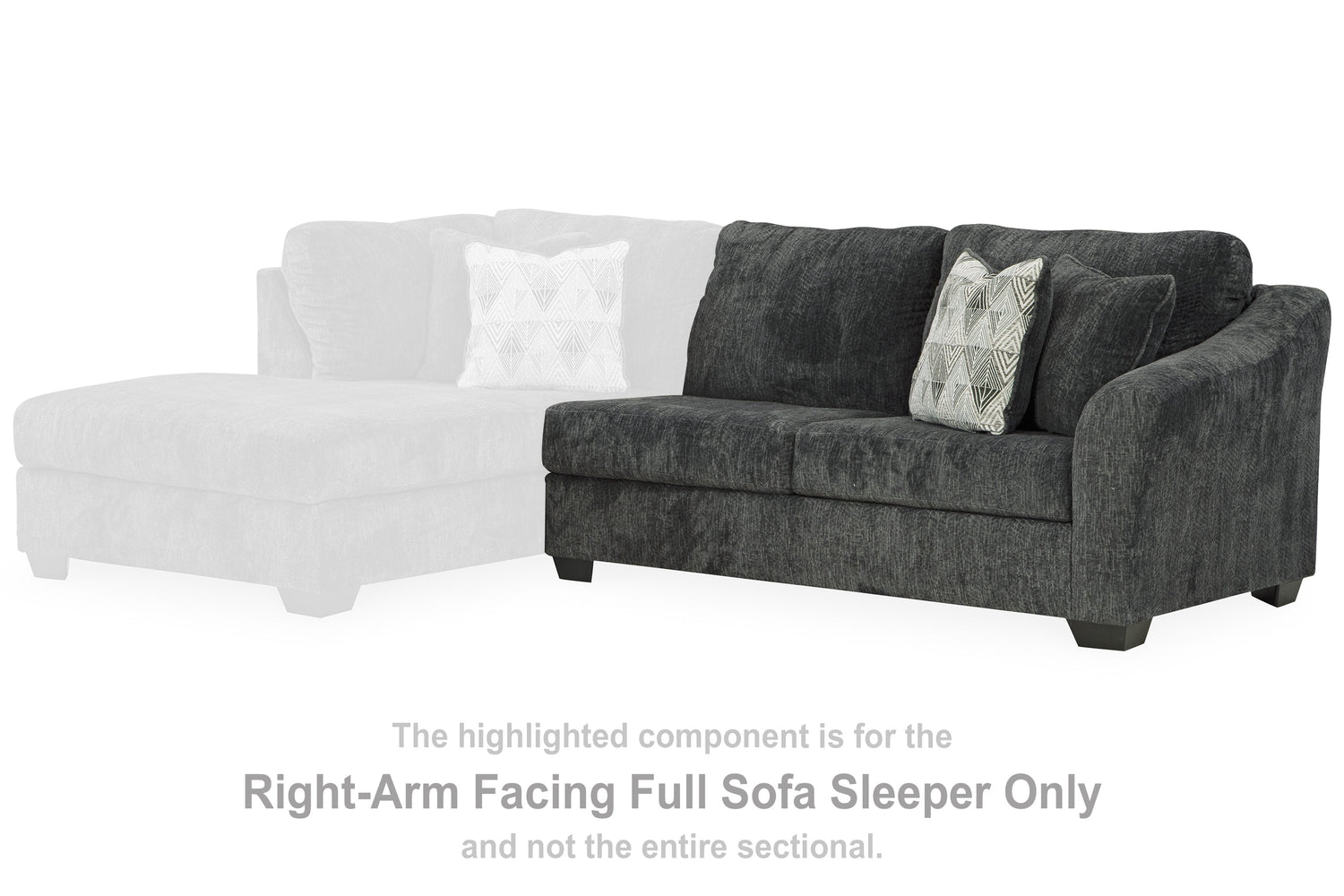 Biddeford Ebony Right-Arm Facing Full Sofa Sleeper - 3550483 - Bien Home Furniture &amp; Electronics