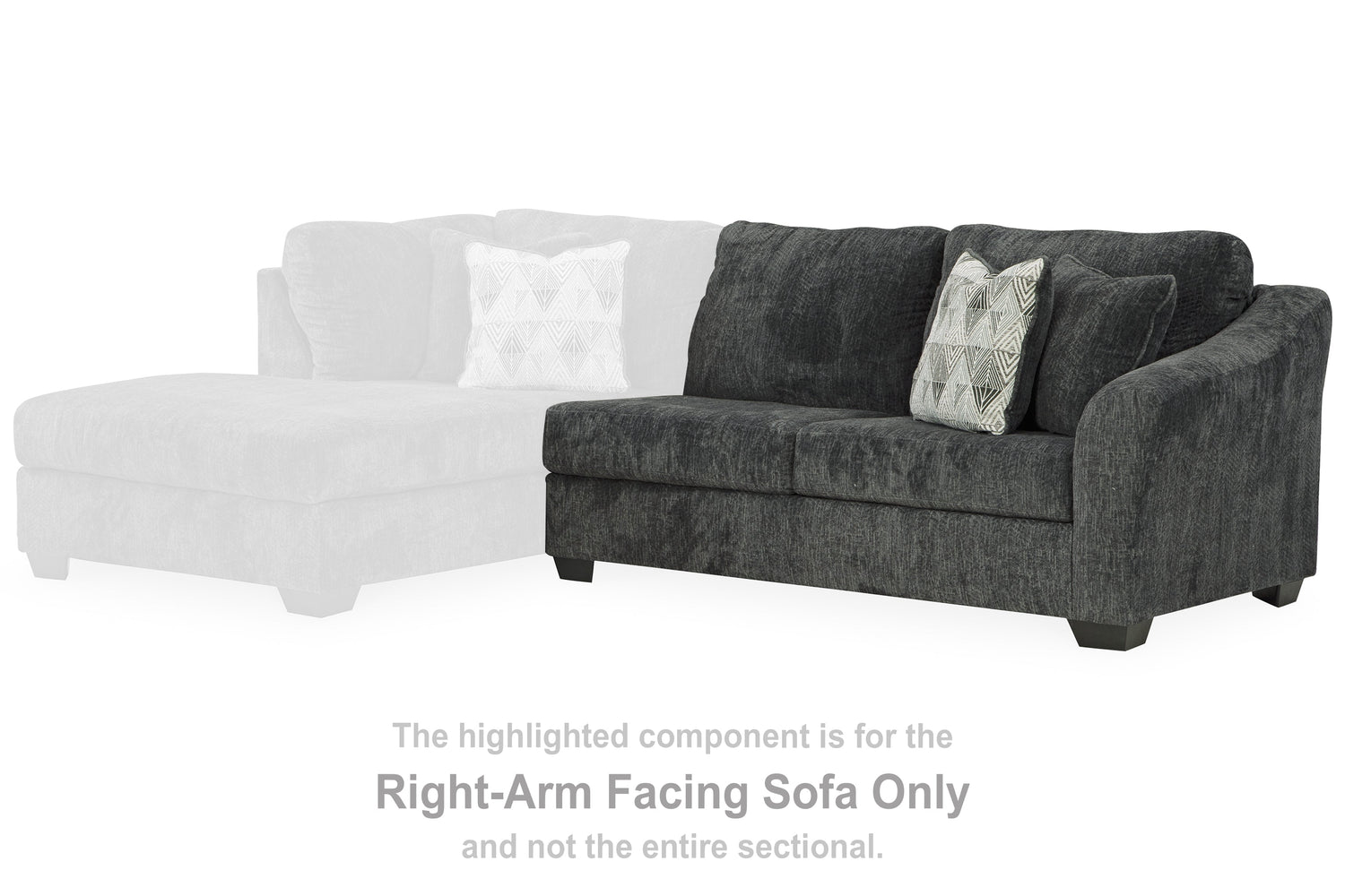 Biddeford Ebony Right-Arm Facing Sofa - 3550467 - Bien Home Furniture &amp; Electronics