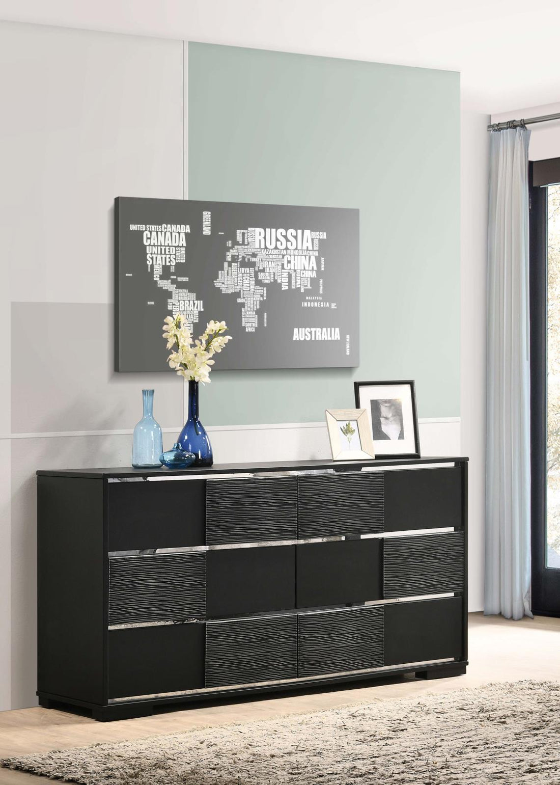 Blacktoft Black 6-Drawer Dresser - 207103 - Bien Home Furniture &amp; Electronics