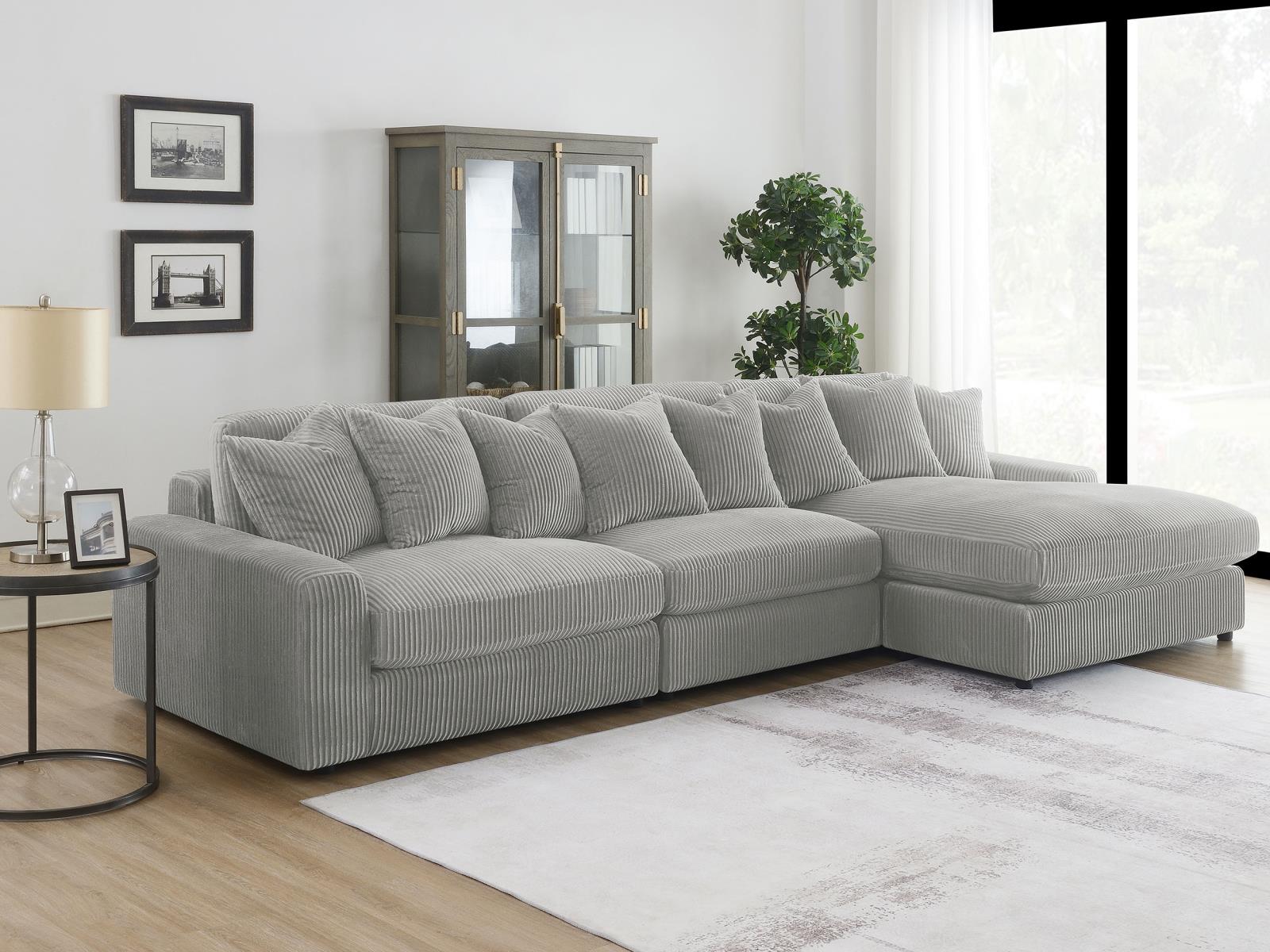 Blaine Upholstered Reversible Sectional Fog - 509900-SET - Bien Home Furniture &amp; Electronics