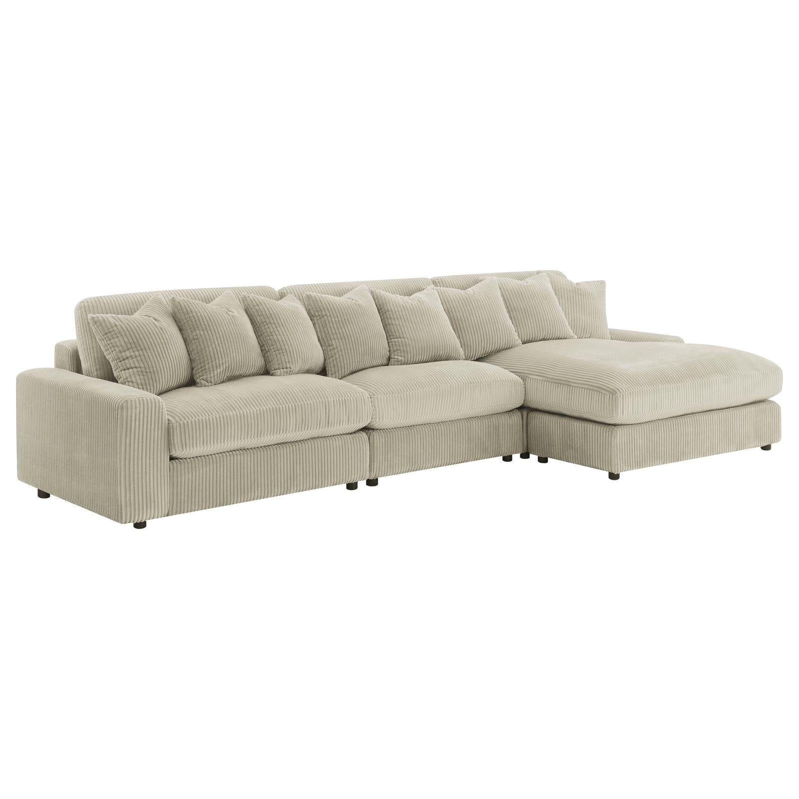 Blaine Upholstered Reversible Sectional Sofa Sand - 509899-SET - Bien Home Furniture &amp; Electronics