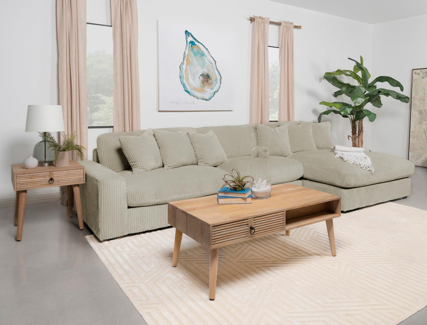 Blaine Upholstered Reversible Sectional Sofa Sand - 509899-SET - Bien Home Furniture &amp; Electronics