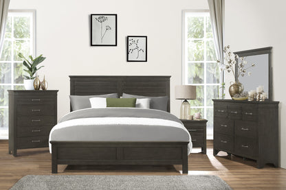 Blaire Farm Charcoal Gray King Panel Bed - SET | 1675K-1 | 1675K-2 | 1675-3 - Bien Home Furniture &amp; Electronics