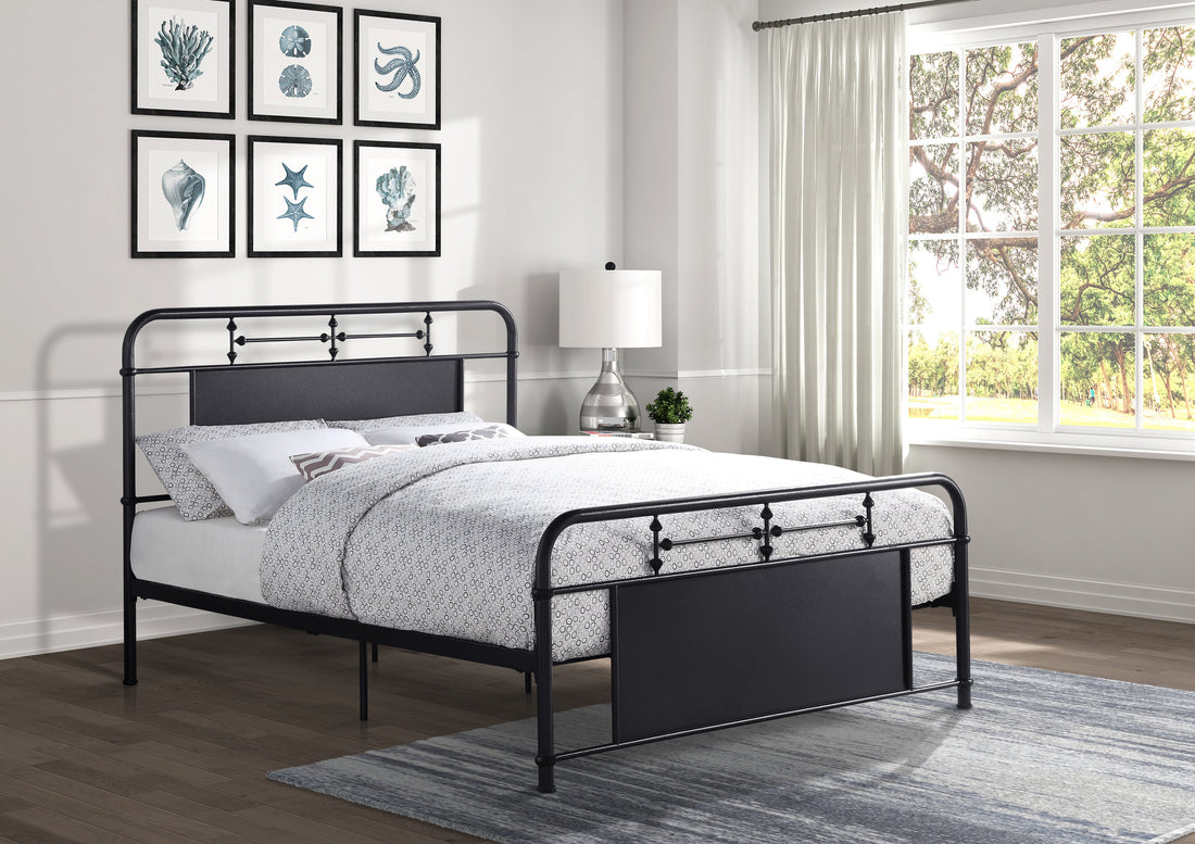 Blanchard Mottled Silver Metal Full Platform Bed - 4982F-1 - Bien Home Furniture &amp; Electronics