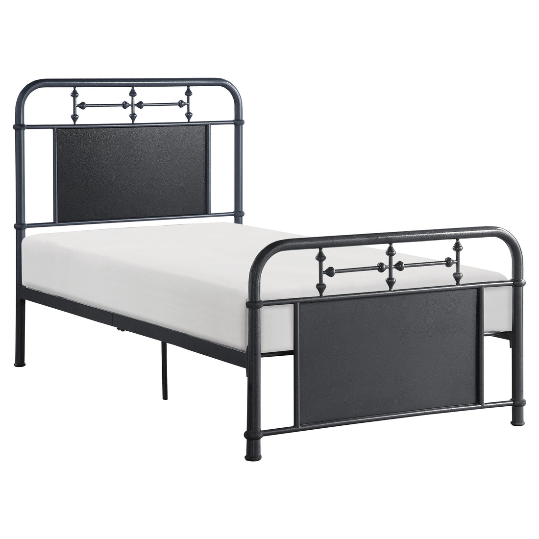 Blanchard Mottled Silver Metal Platform Bed - 4982T-1 - Bien Home Furniture &amp; Electronics