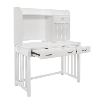 Blanche White Desk with Hutch - 4522WH-14* - Bien Home Furniture &amp; Electronics