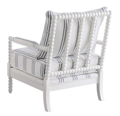 Blanchett White/Navy Upholstered Accent Chair with Spindle Accent - 903835 - Bien Home Furniture &amp; Electronics