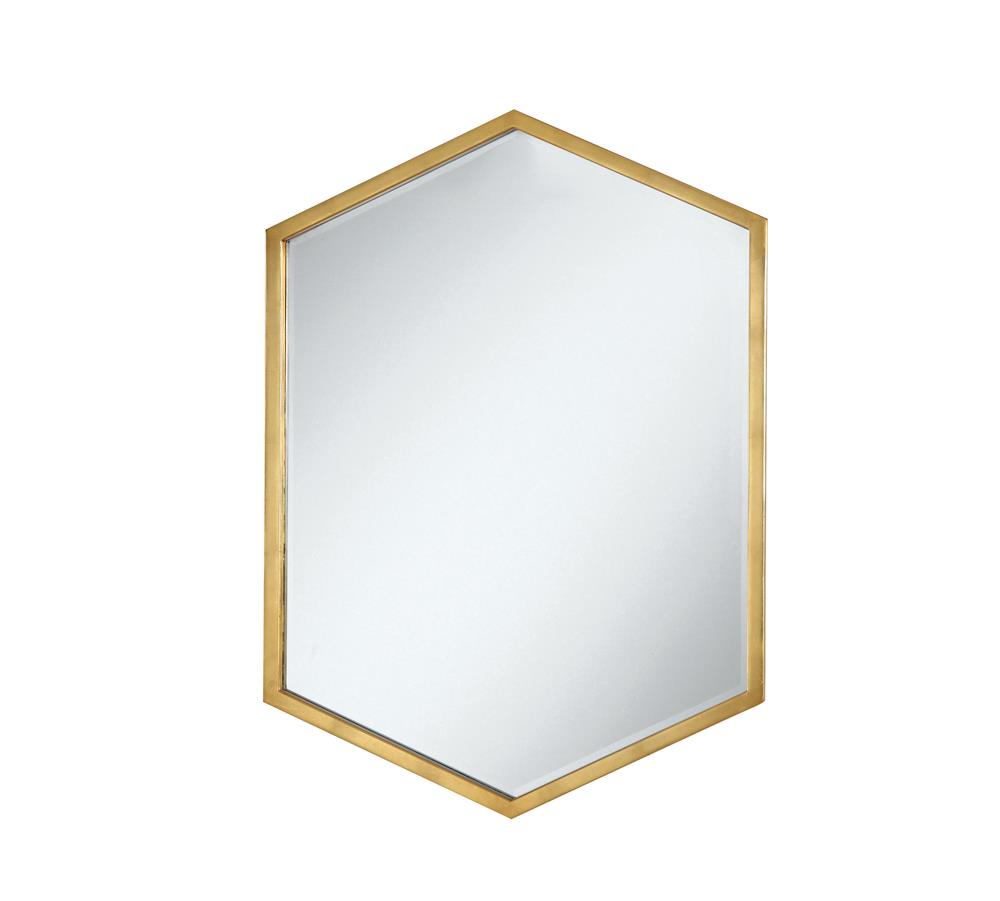 Bledel Gold Hexagon Shaped Wall Mirror - 902356 - Bien Home Furniture &amp; Electronics